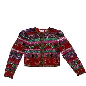 Vintage Laurence Kazan 80s Pink/Red Sequin SZ PP